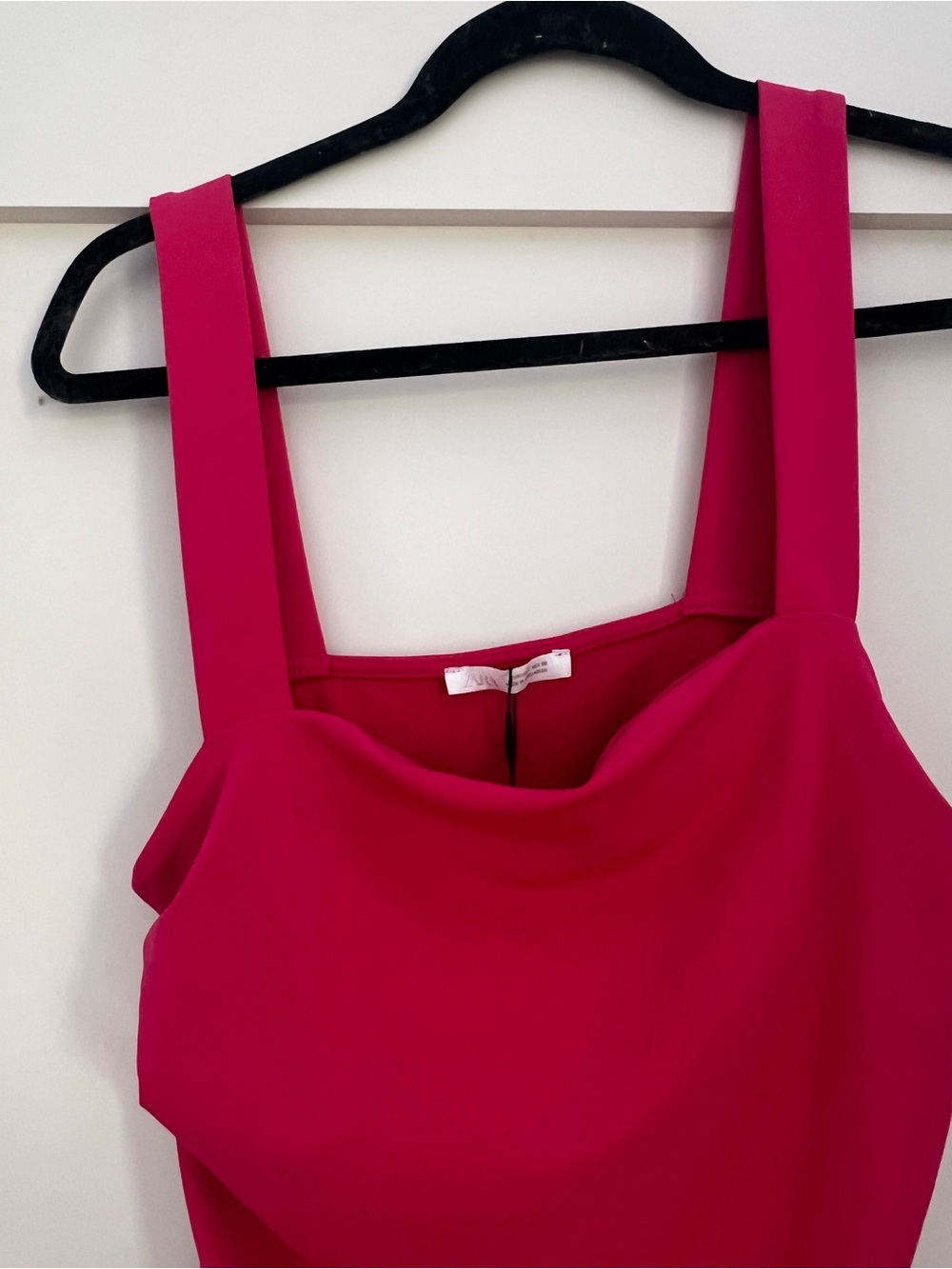 Zara Raspberry Square-Neck Midi Dress - Picture 3 of 7